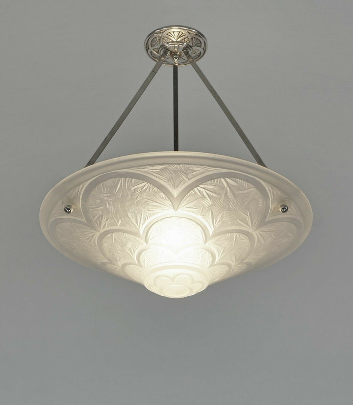HANOTS / VERLYS : FRENCH 1930 ART DECO CHANDELIER . pair available .. muller era