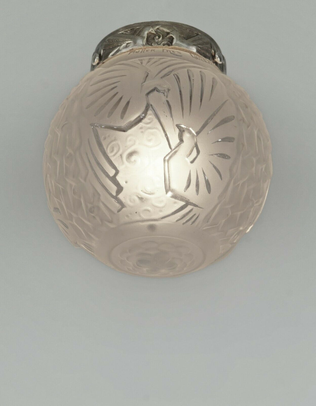 ミューラー兄弟 フレンチ・アールデコ調フラッシュマウント(クジャク)  ペア 1930年