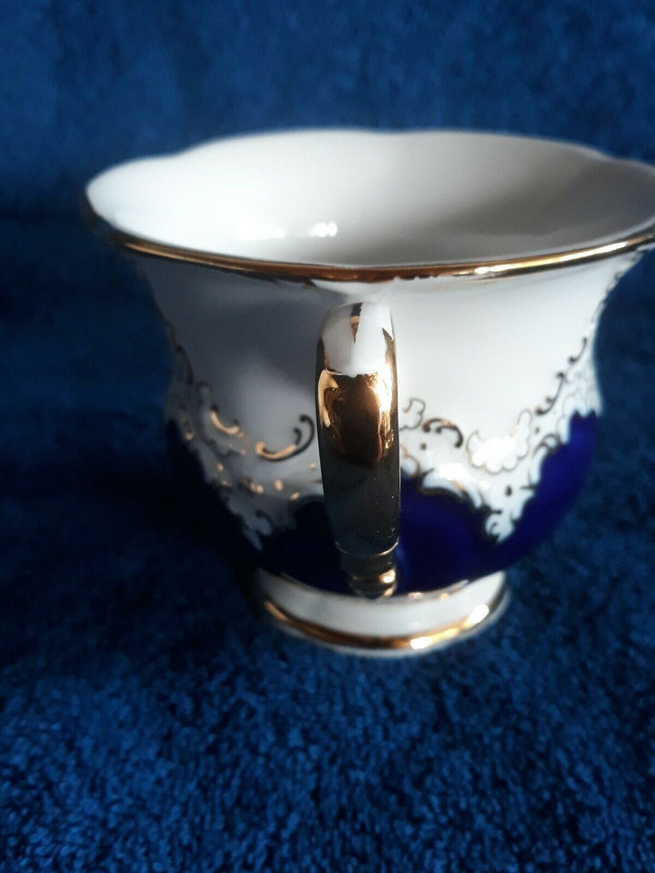 マイセンBフォーム、コーヒーダイニングセット、コバルトブルーに金彩、二級品