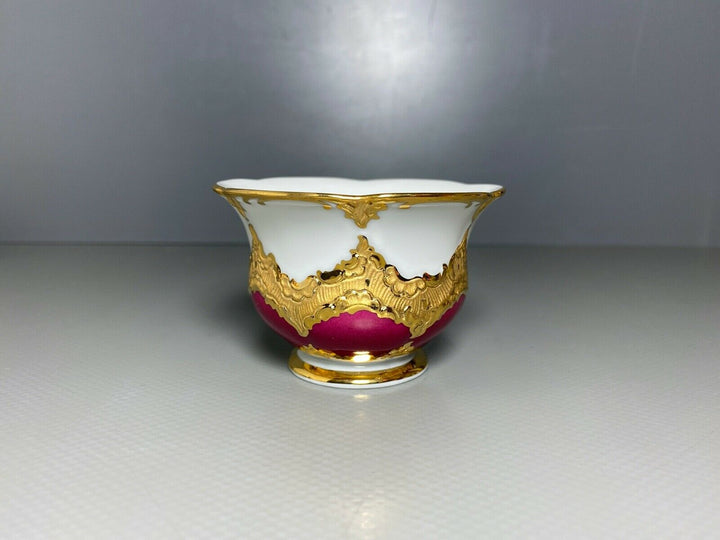 MEISSEN MOKKA GEDECK 2-TLG TASSE UT B-FORM WEINROT ROT BORDEAUX VIEL GOLD