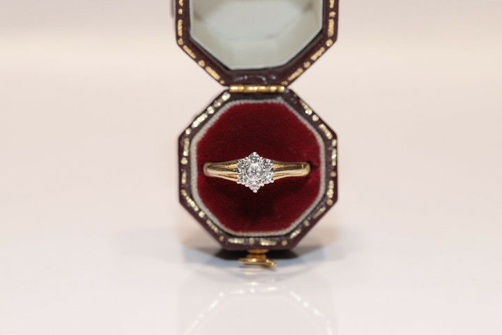 アンティーク オリジナル 18K ナチュラルダイヤモンドのヴィクトリアンリング