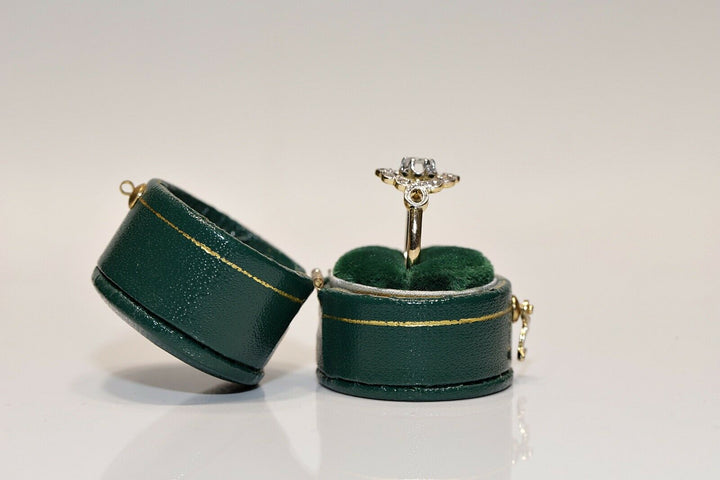 アンティーク オリジナル 14K アールデコ ナチュラルローズカットダイヤモンドのリング