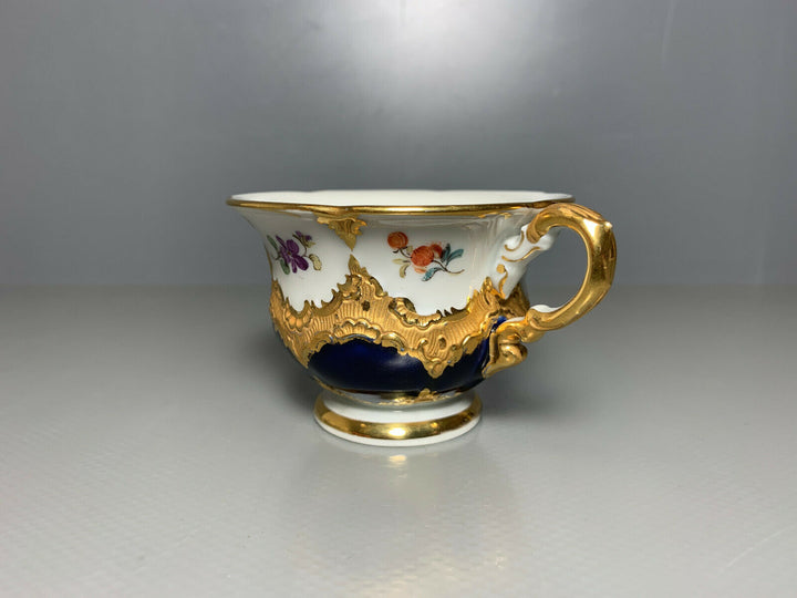 MEISSEN MOKKA GEDECK 2-TLG TASSE UT B-FORM KOBALTBLAU STREUBLÜMCHEN VIEL GOLD