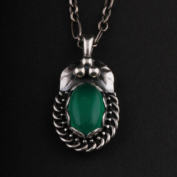 GEORG JENSEN Sterling Pendant of The Year 1992 / 2012 w. Green Agate. VERY RARE.