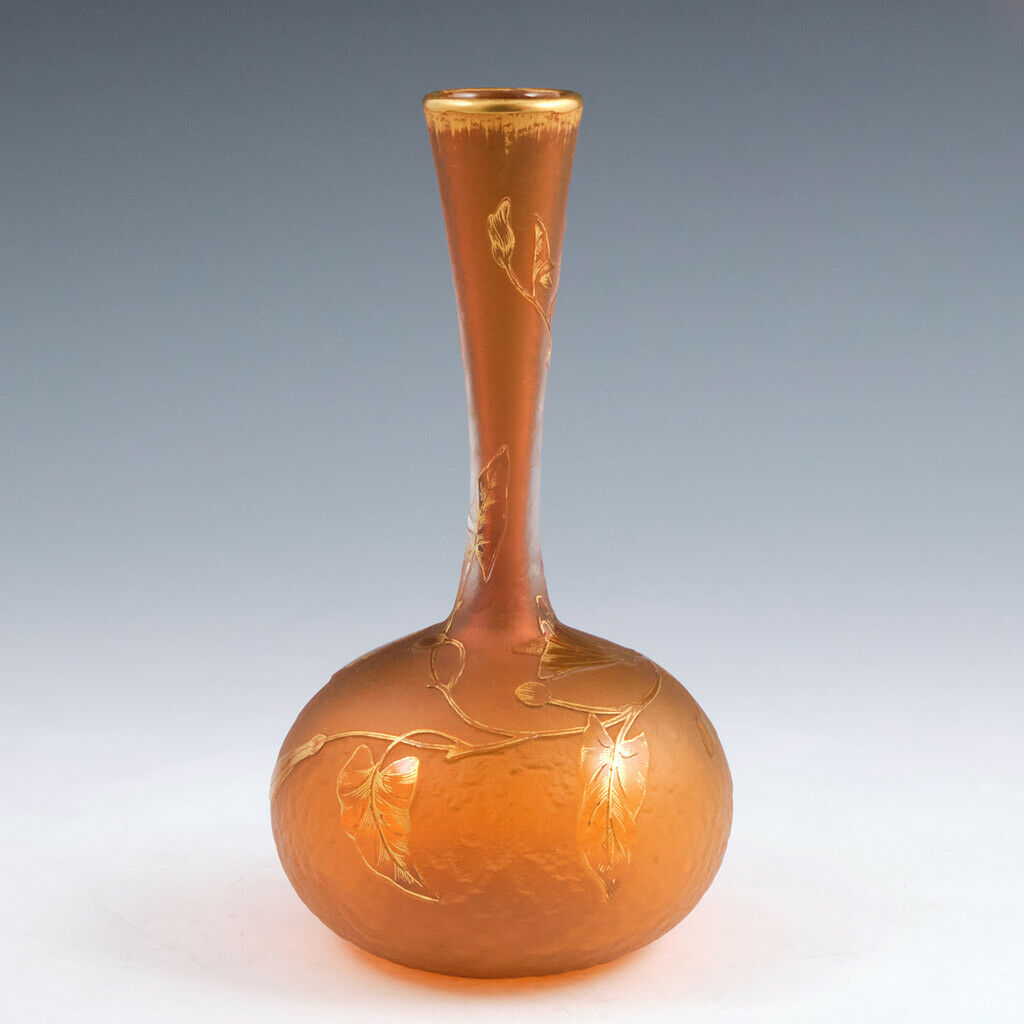 ドーム兄弟( DAUM NANCY)　金色の朝顔デコの花瓶　1895年