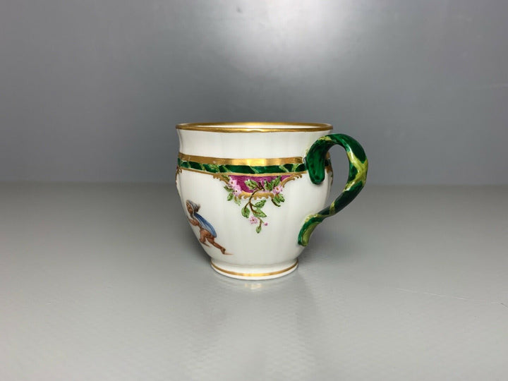 KPM BERLIN MOKKA GEDECK TASSE UT GÄRTNER KINDER PUTTEN ALLEGORIE? GOLD 2.WAHL
