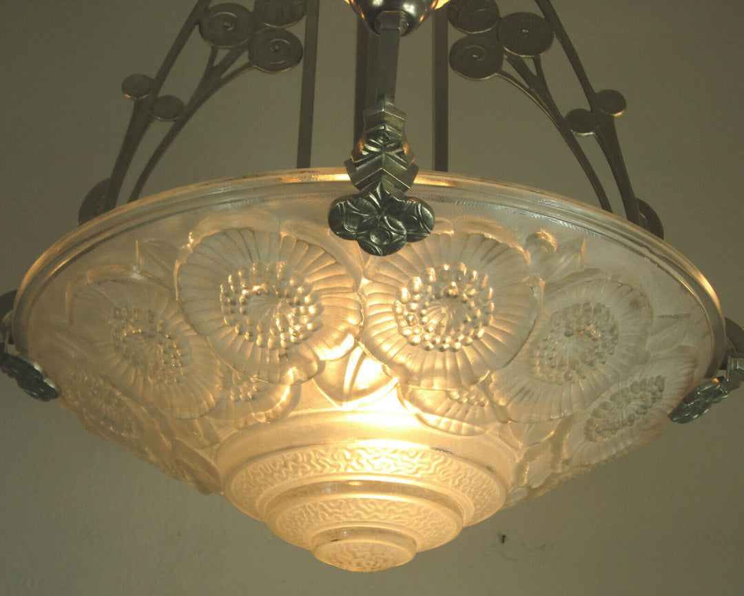 WONDERFUL FRENCH ART DECO CHANDELIER 1925 - VERDUN - FRANCE