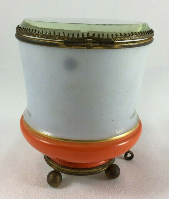 Sweet Box IN Opaline Baccarat Decorated With Romantic Feet Ball XIX ° #H483