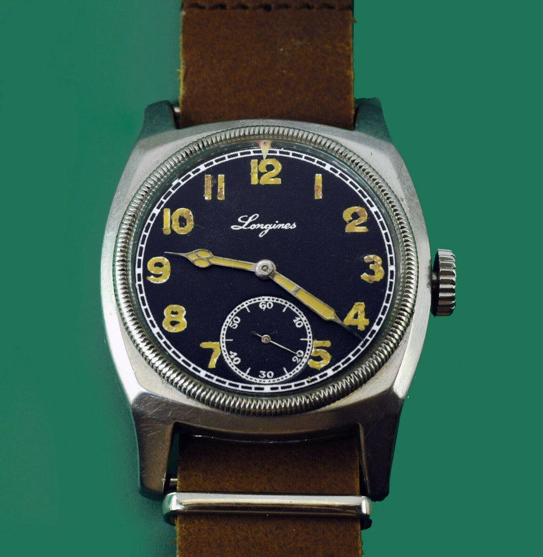 ヴィンテージ　1930年代　ロンジン　Majetek 　ビックタートル　ミリタリーパイロットウォッチ　ポーセリンダイアル