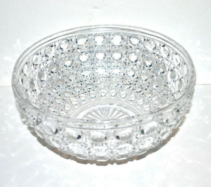 BACCARAT Grande coupe Saladier Diamants Pierreries en cristal moulé signé 23x11