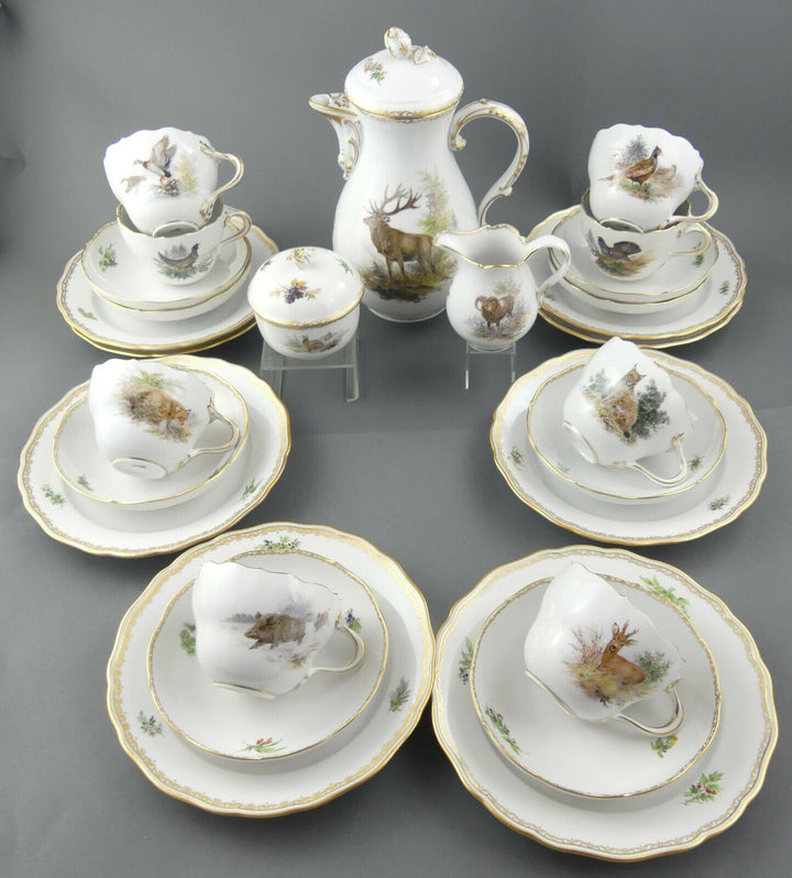 マイセン(Meissen)、コーヒーサービスセット、8客計27点セット、狩猟画
