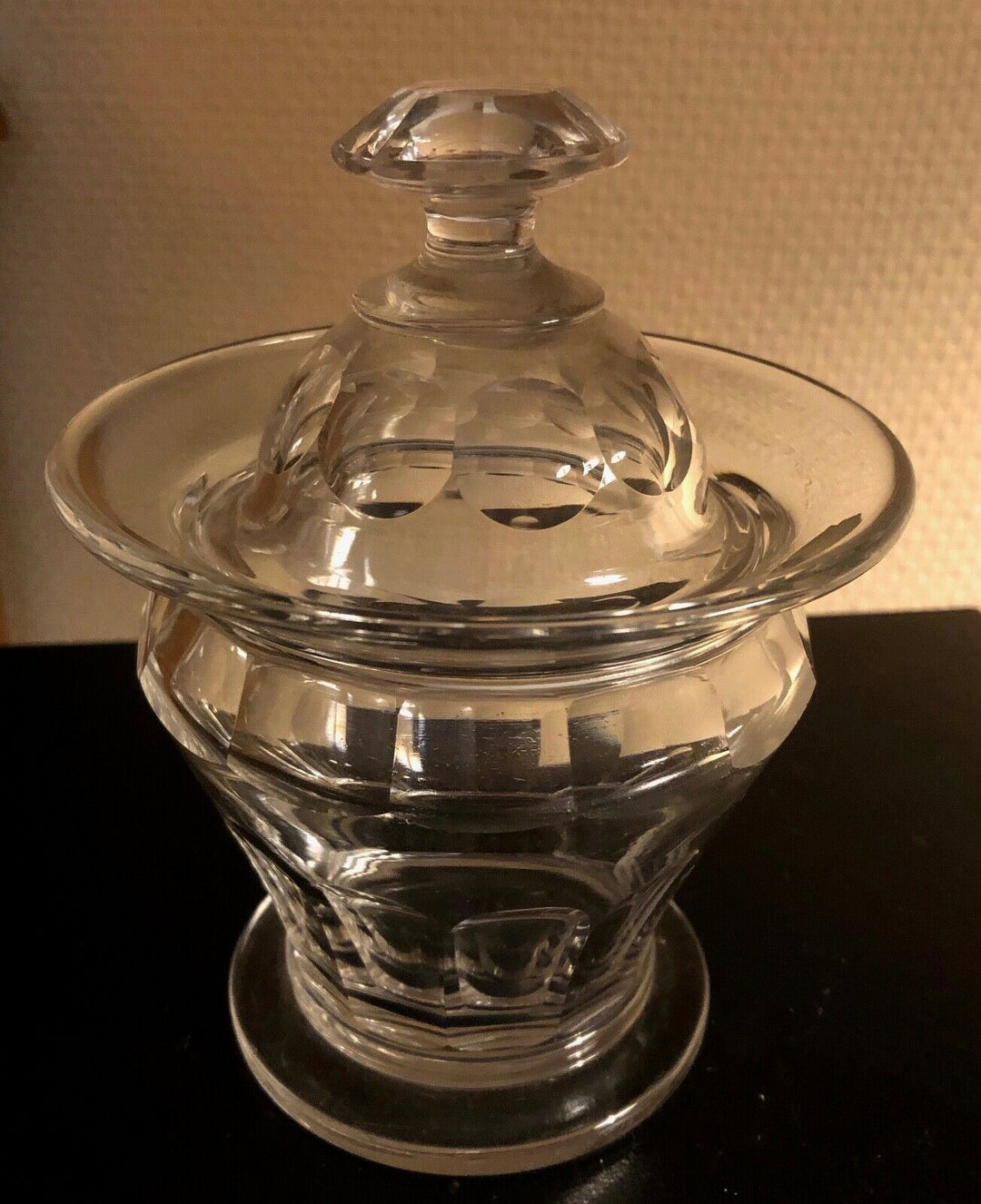 BACCARAT CONFITURIER ET SOUSCOUPE CRISTAL MODELE HARCOURT