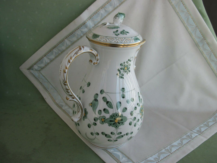 Schöne Meissen Kaffee-Kanne in Dekor Indisch Grün