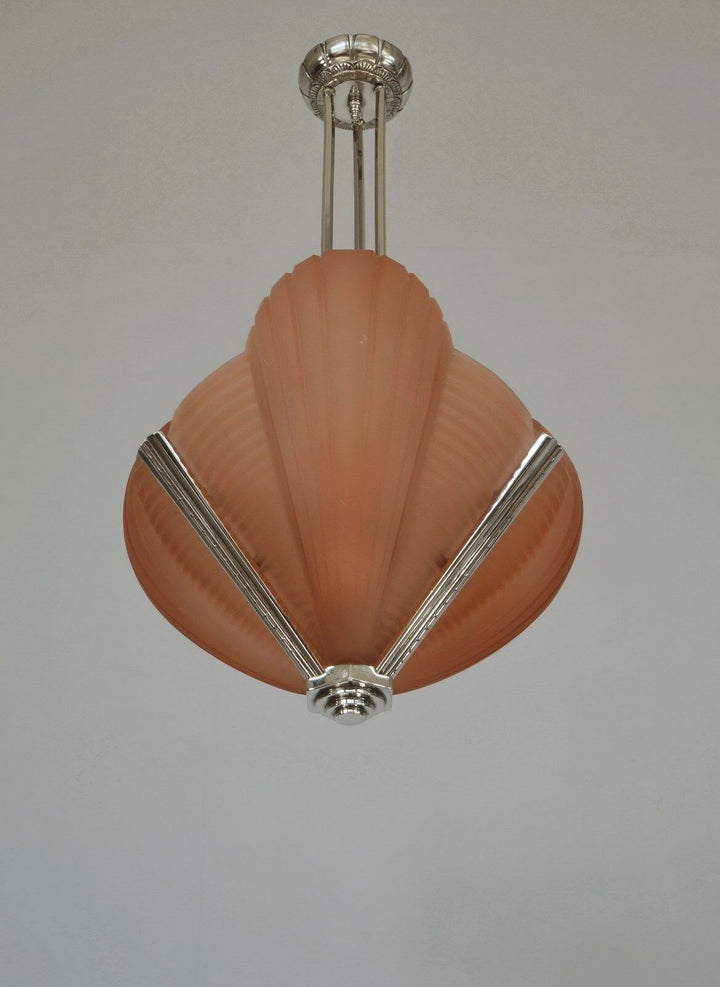 PETITOT : FRENCH 1930 ART DECO CHANDELIER cleopatra ................. muller era