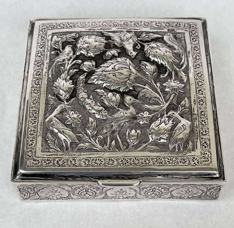 Antique Persian Sterling Silver Splendid Box Fabulous Decor