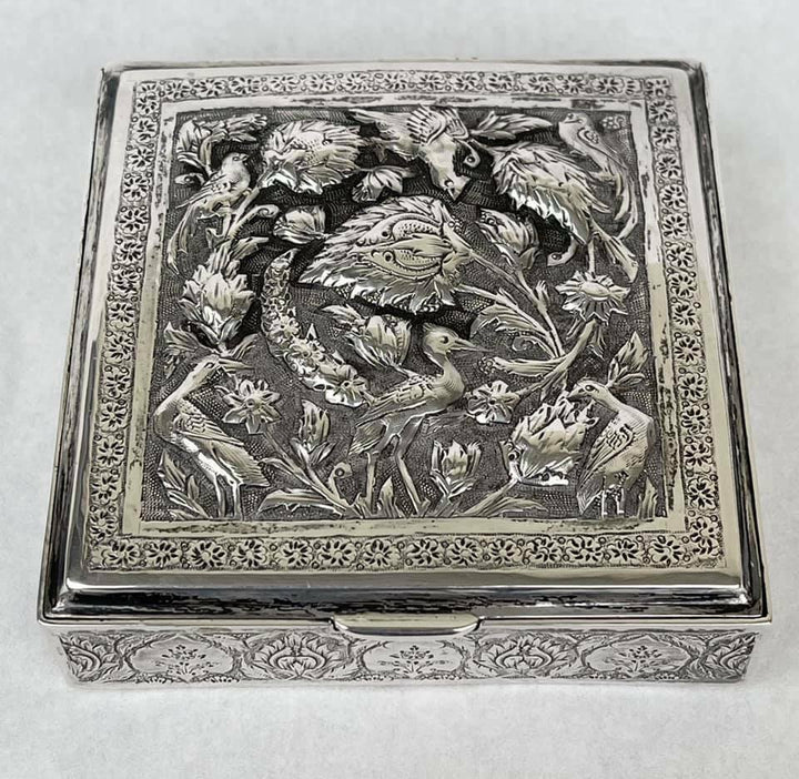 Antique Persian Sterling Silver Splendid Box Fabulous Decor
