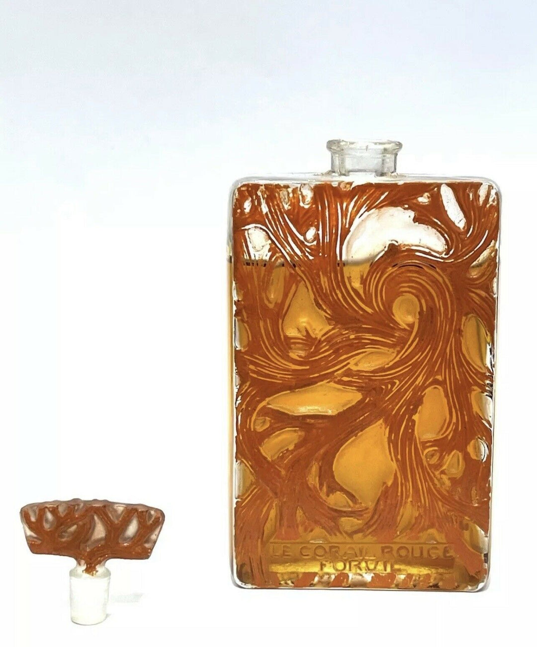 Flacon Corail Rouge Forvil Émaillé Rouge René Lalique R.Lalique Red Enamel Glass