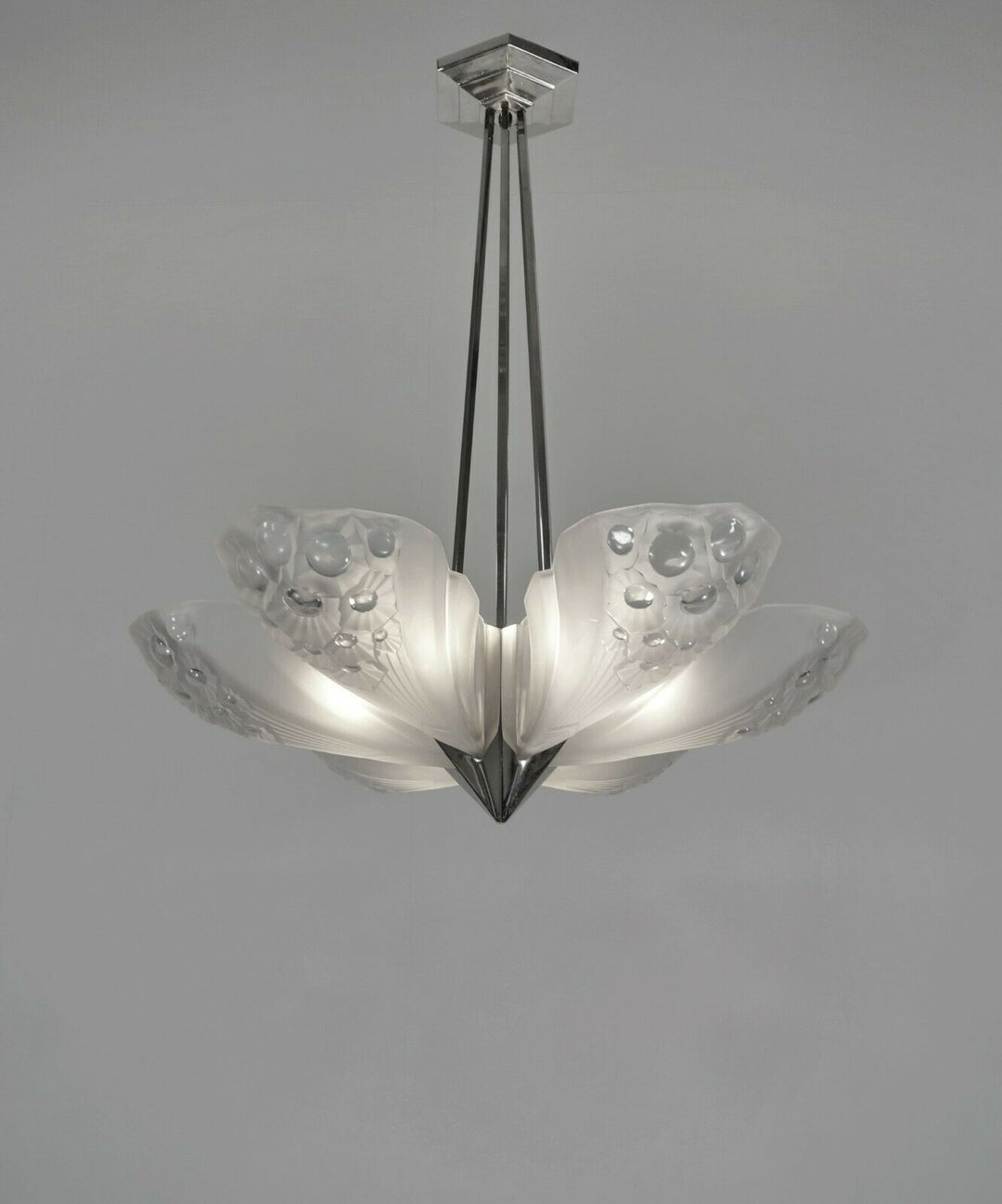 Muller freres : ART DECO STARBURST CHANDELIER 1930 France ....... degué daum era