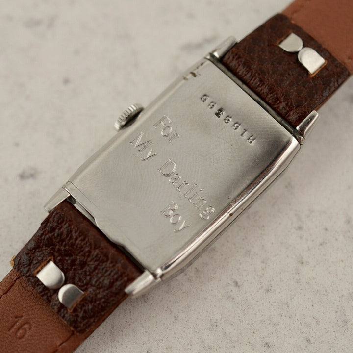 C.1930 Vintage Zenith Curvex Tank watch Breguet dial cal. 8 3/4 in steel