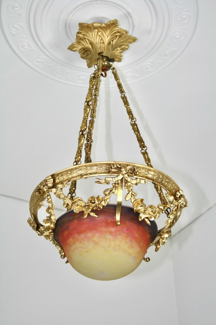 ミューラー兄弟　シーリングランプ（ペンダントライト）アールヌーボー