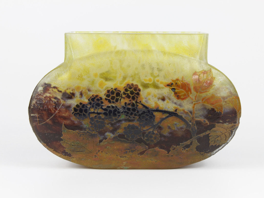 ドーム兄弟（ドームナンシー）アールヌーボー時代　ブラックベリーの花瓶