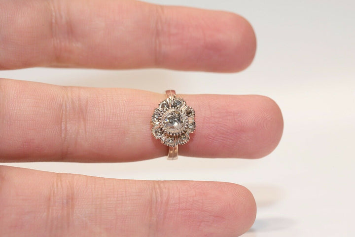 アンティーク オリジナル オスマン 8K ナチュラルローズカットダイヤモンドのリング