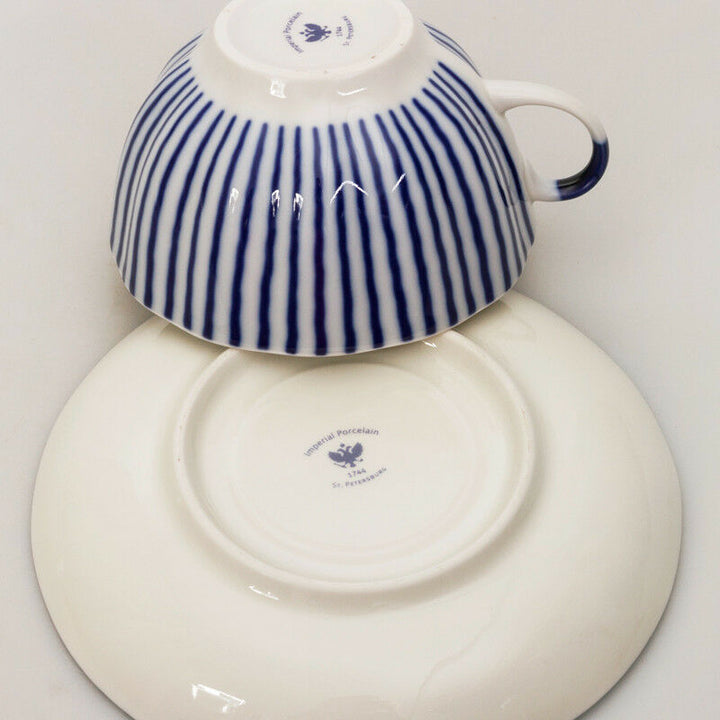 8.5 fl oz Imperial Porcelain Teacup & Saucer Lomonosov LFZ Frenchman Frantsuzik