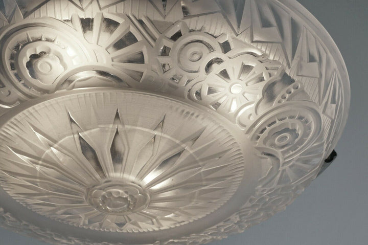 ミューラー兄弟：1930年フランスアールデコ調ペンダントシャンデリア