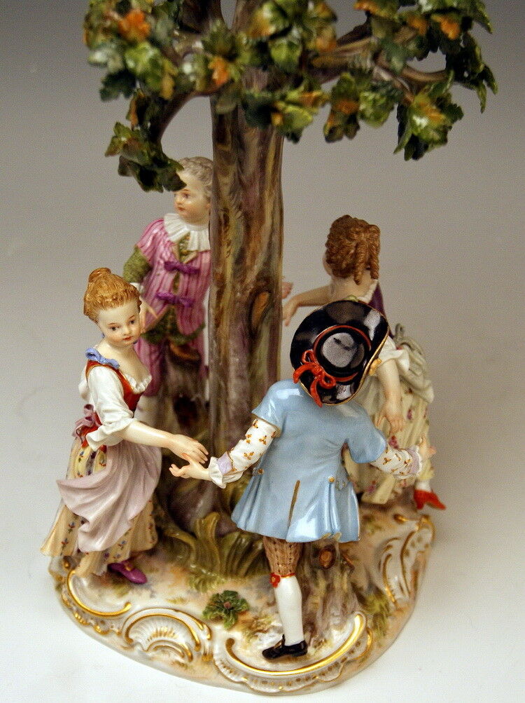 MEISSEN FIGUR GRUPPE GÄRTNER KINDER REIGEN GARDENER CHILDREN MNR: 2728 UM 1850