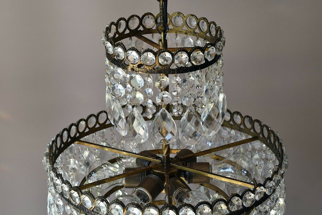 Empire Vintage Crystal Chandelier, Antique Style Lighting, French Lighting lamp