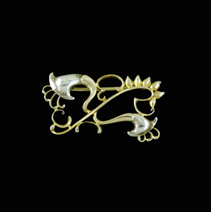 ジョージジェンセン　18K　シルバー　ブローチ　#223　1915-30年代の刻印