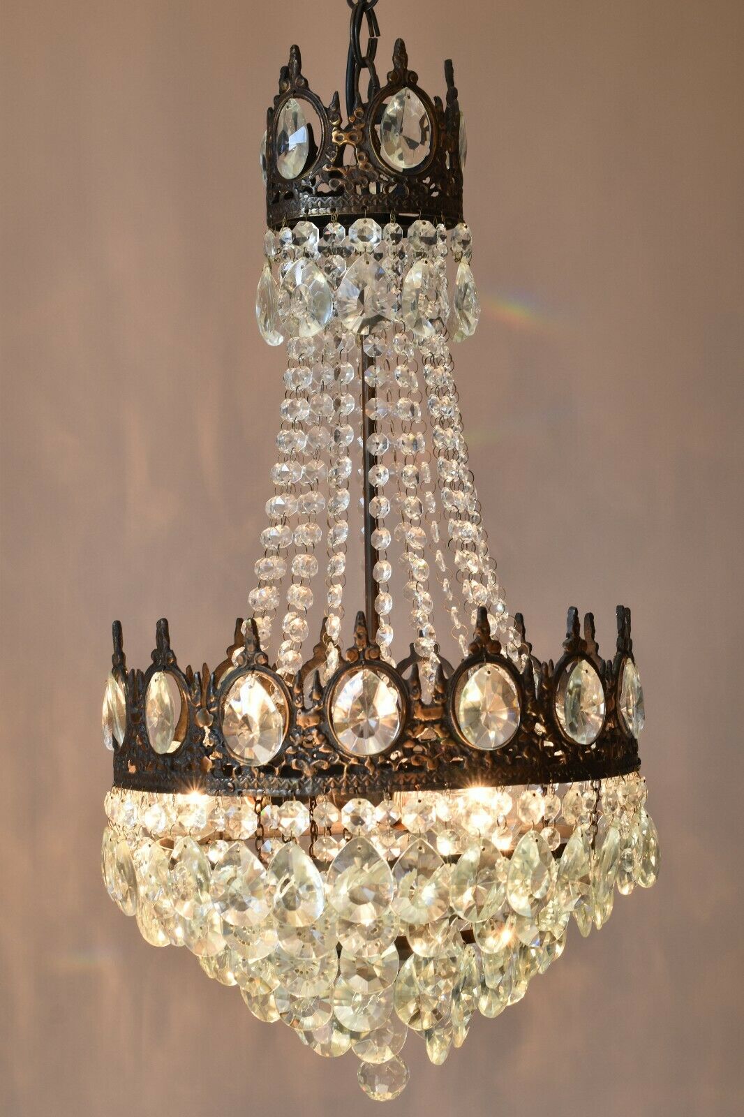 フレンチ クリスタル  シャンデリア テーブルランプ アンティーク/フレンチエンパイア式 ヴィンテージ・クリスタル