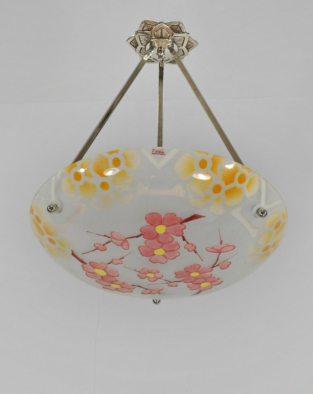 EDDÉ : FRENCH 1930 ART DECO CHANDELIER .......... pendant lamp loÿs lucha France