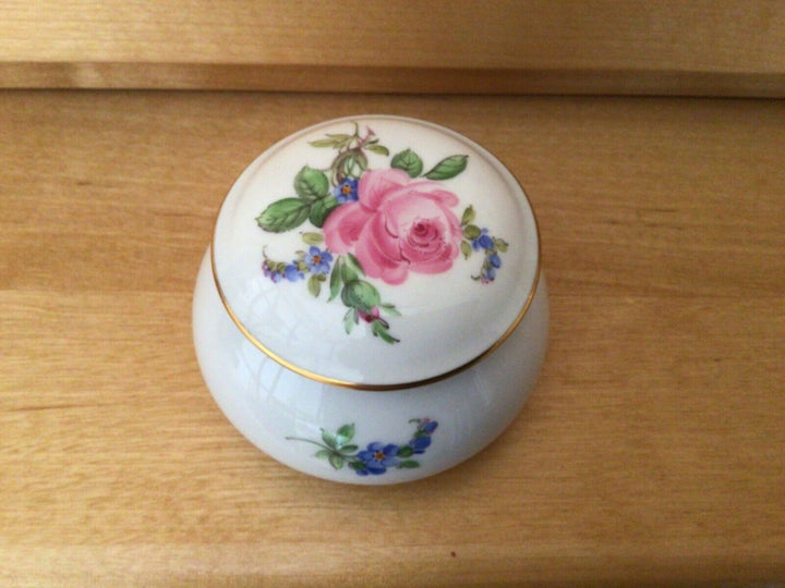 マイセン(Meissen)　小物入れ　ピンクローズ・勿忘草　1級品