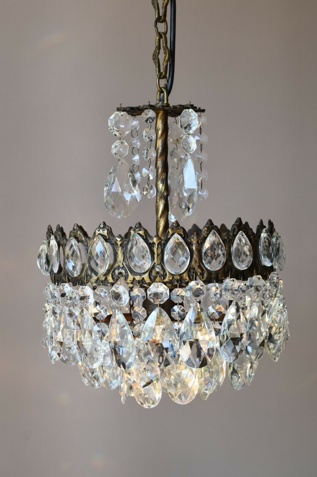 Shabby Chic Antique / Vintage Lighting Ceiling French Empire Crystal Chandelier