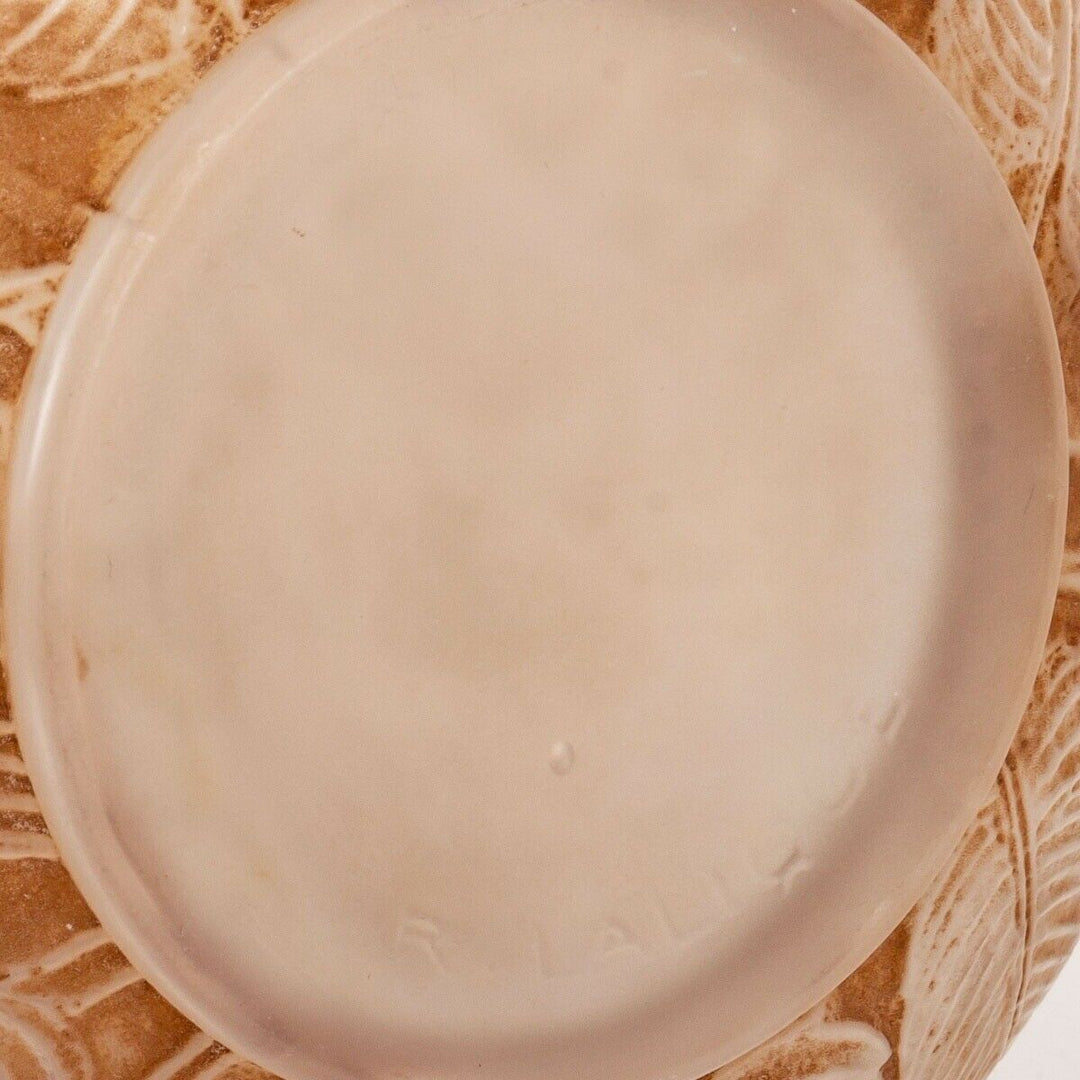 Vase Sauges Verre Patine Sépia René Lalique R.Lalique Sepia Stained Glass