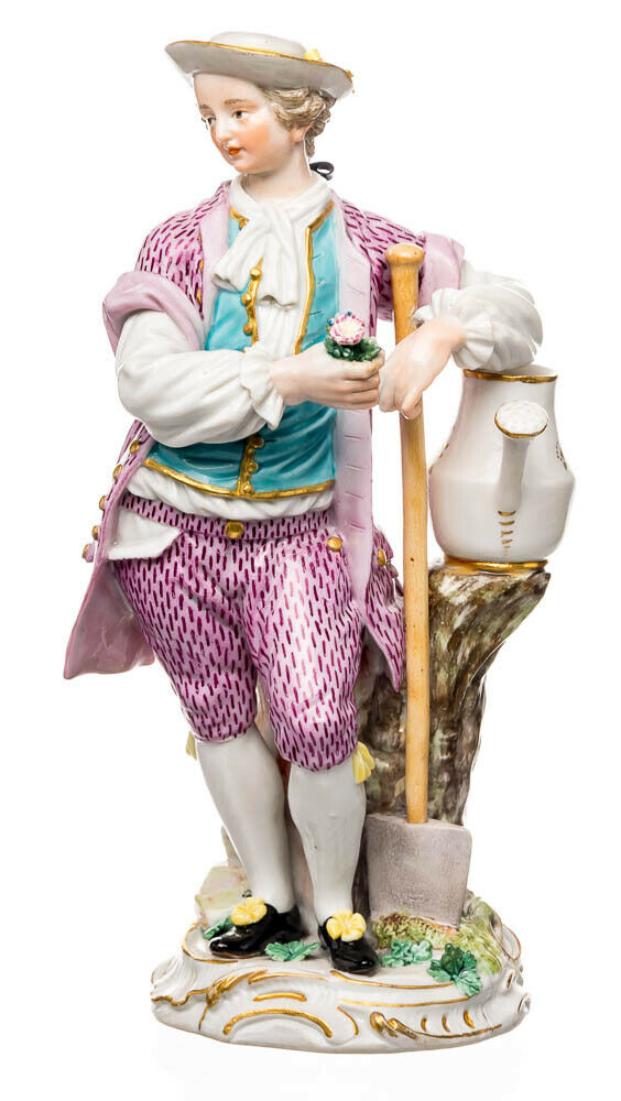 マイセン　フィギュリン　じょうろを持つ少年庭師　アシエ