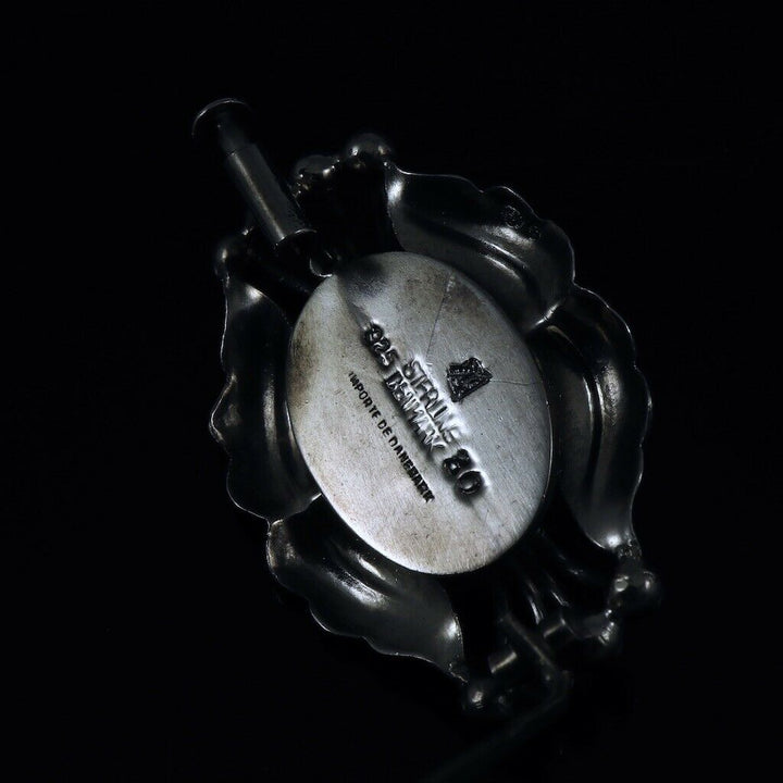 ジョージジェンセン　スターリングシルバー　コーラルのブローチ　#30　1933-44年代の刻印