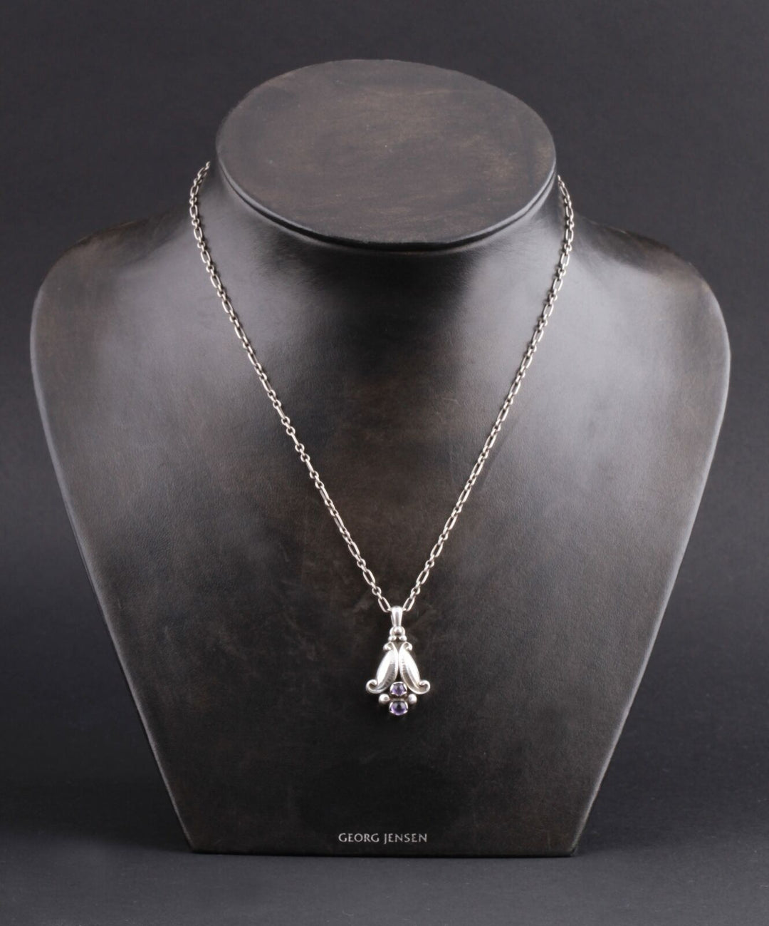 GEORG JENSEN Sterling Silver Pendant Of The Year 1993 with Amethyst. RARE!