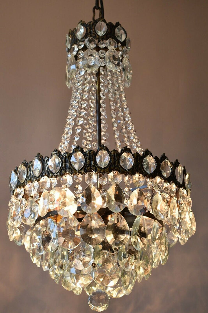 Vintage Antique French Style Empire Crystal Chandelier Lighting Pendant Lamp