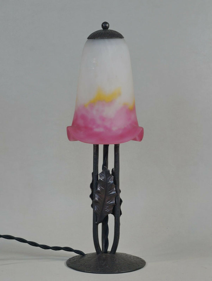 MULLER FRERES : FRENCH 1930 ART DECO LAMP . wrought iron .......... 1925 France