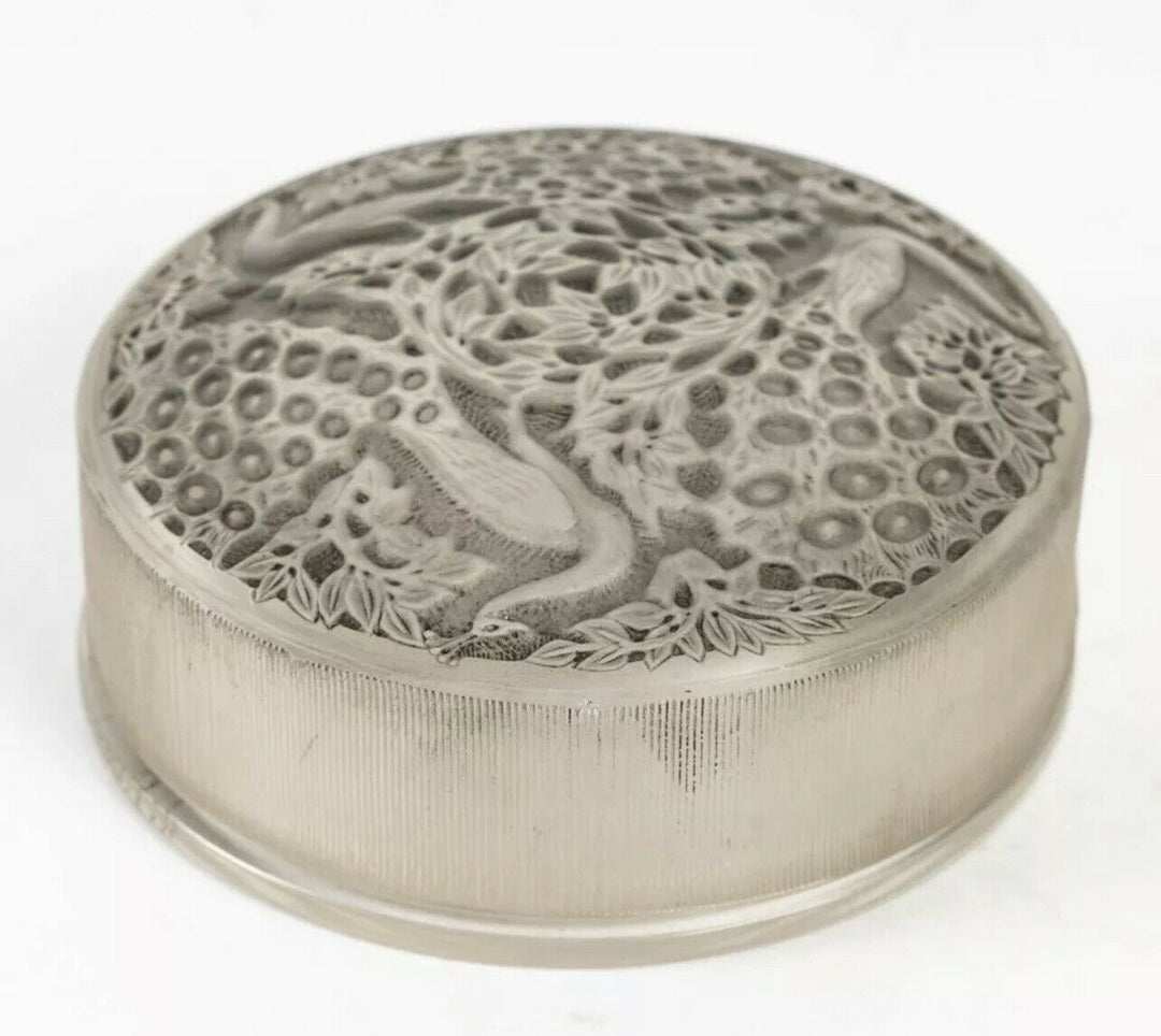 Boite Isabelle Patine Gris René Lalique Grey Stained Glass Box Jar R.Lalique
