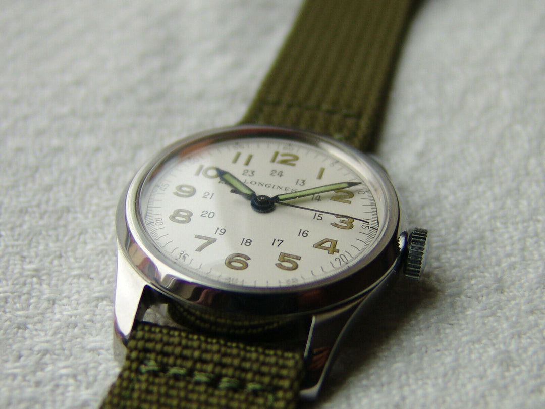 第二次世界大戦期　34mm ロンジン　パイロット　ミリタリーウォッチ　腕時計　1942-1951