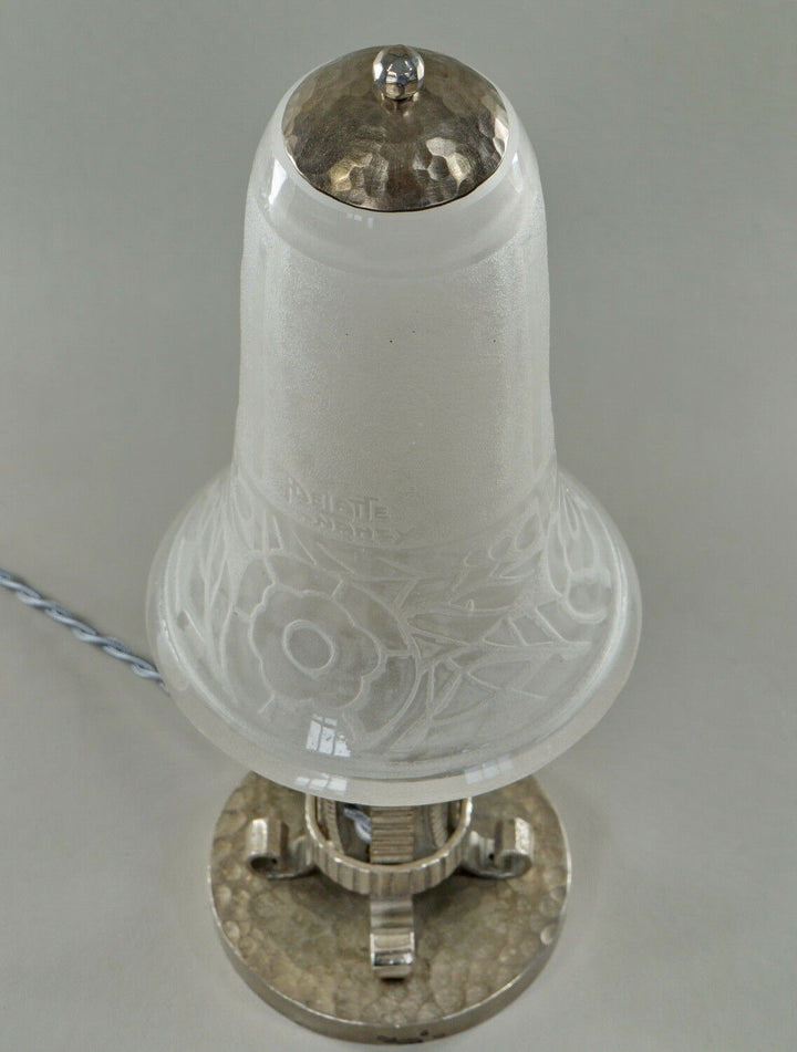 H.FOURNET and A.DELATTE : rare French art deco lamp wrought iron