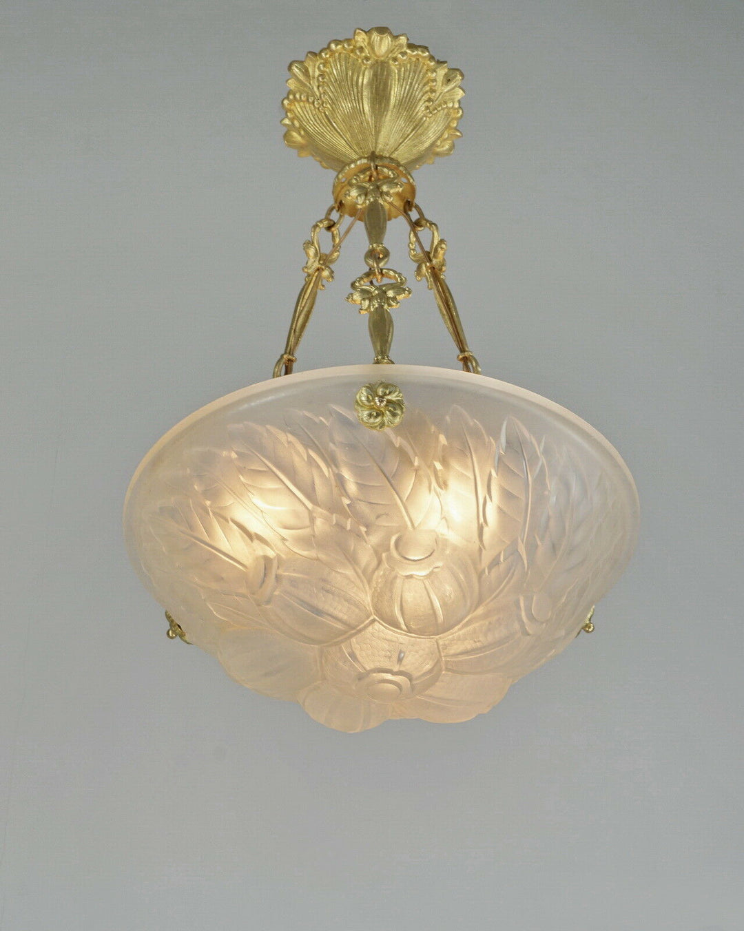VERRERIE DES VOSGES : FRENCH ART DECO CHANDELIER ...... lustre lamp muller era