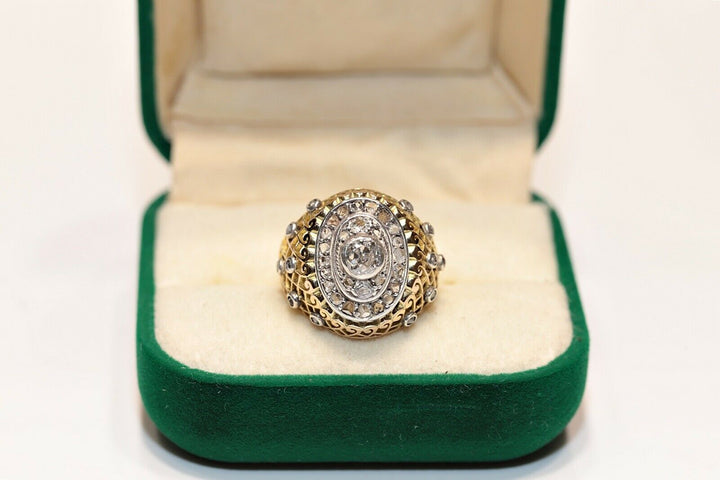 アンティーク 14K ナチュラルダイヤモンドとローズカットダイヤモンドのヴィクトリアンリング