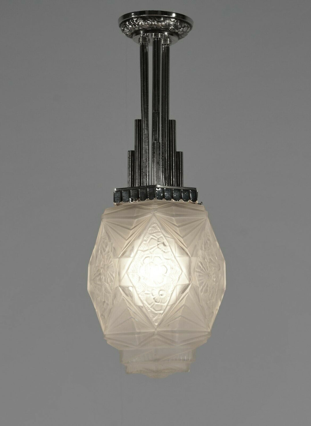 GAUTHIER EJG : 1930 FRENCH ART DECO LANTERN ...... lamp pendant France degué era