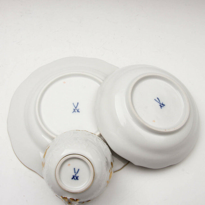 マイセン　モカセット　6客セット　「金の小枝」