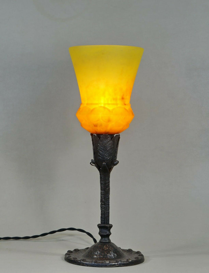 SCHNEIDER : FRENCH 1930 ART DECO LAMP .... wrought iron ............ 1925 France