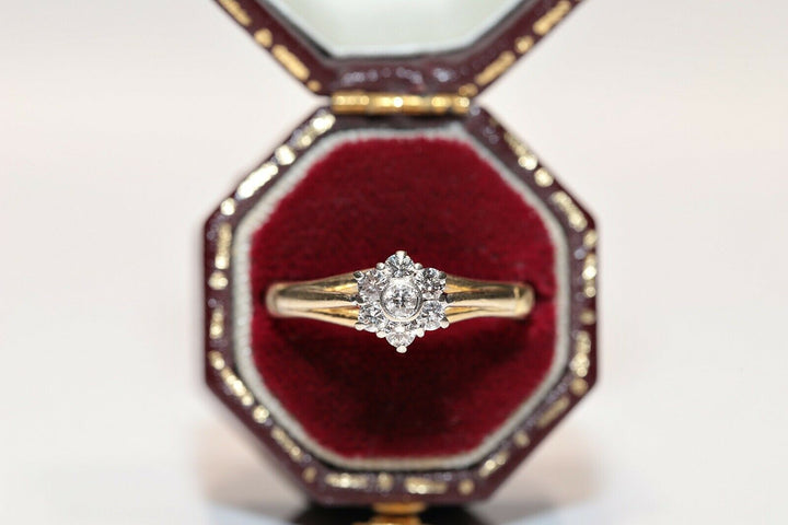 アンティーク オリジナル 18K ナチュラルダイヤモンドのヴィクトリアンリング